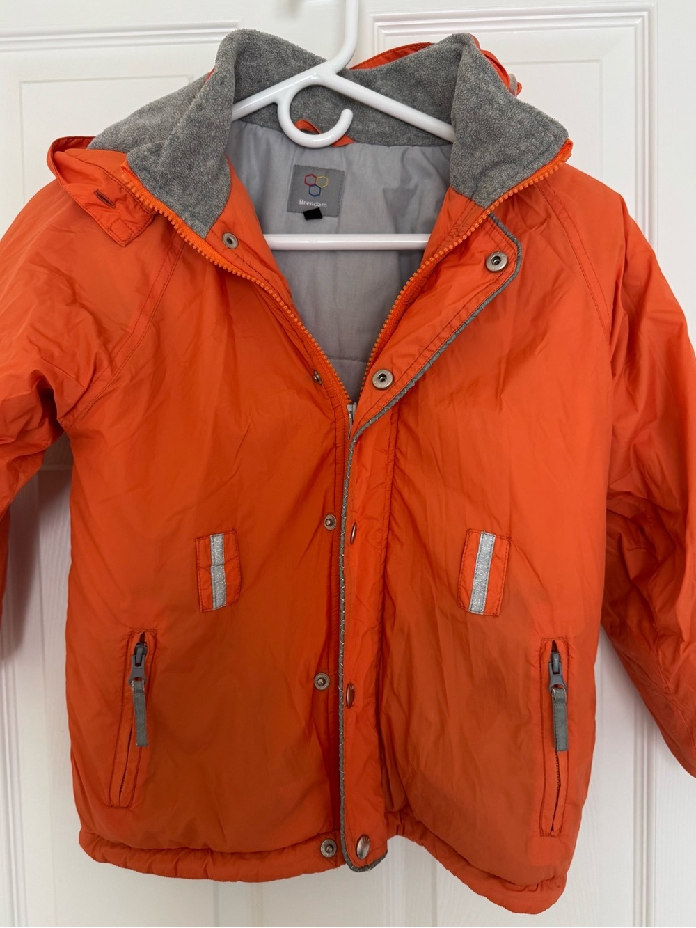 Bright Orange Girl’s Winter Jacket with Cozy Hood